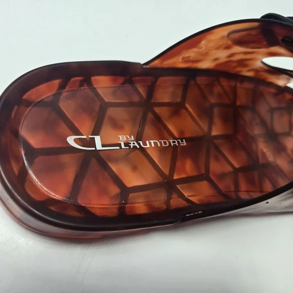 CL by Laundry Jaylen Translucent Tortoise Shell Slip-on Jelly Slide Sandals Sz 7 - Picture 10 of 14